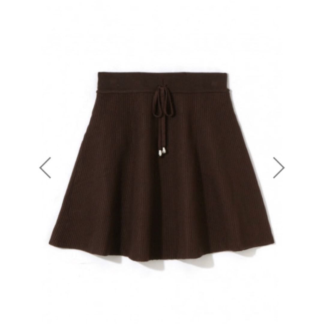 GRL(グレイル)の値下げ♡GRL リブニットフレアスカート ブラウン ミニ丈 上品 SALE レディースのスカート(ミニスカート)の商品写真