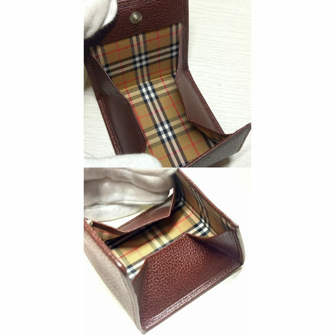 BURBERRY(バーバリー)の未使用 バーバリー コインケース ブラウン レザー 財布 小銭入れ ノバチェック メンズのファッション小物(コインケース/小銭入れ)の商品写真