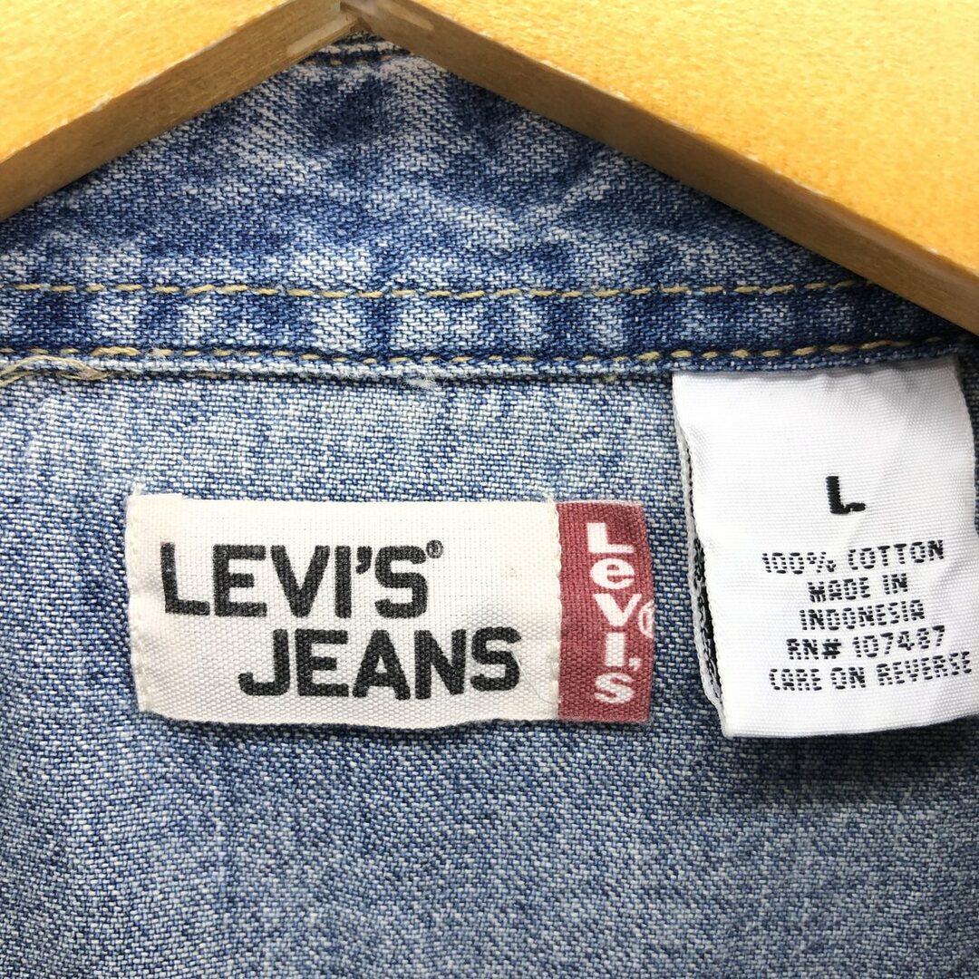 Levi's(リーバイス)の古着 リーバイス Levi's JEANS 長袖 デニム ウエスタンシャツ メンズL /eaa422333 メンズのトップス(シャツ)の商品写真