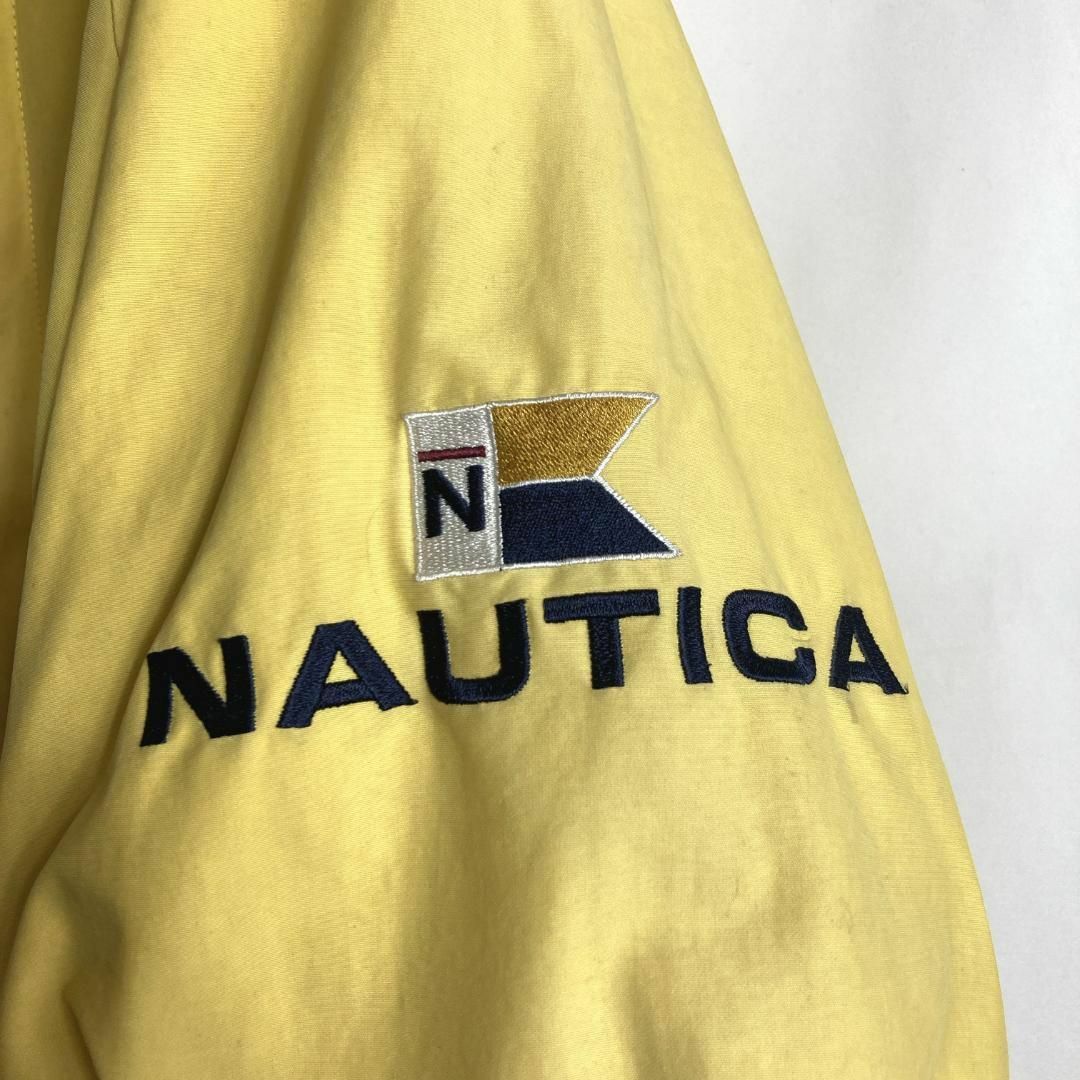 NAUTICA(ノーティカ)の90s古着ノーティカ セーリングジャケット ダブルジップ アーム刺繍ロゴ黄色XL メンズのジャケット/アウター(マウンテンパーカー)の商品写真