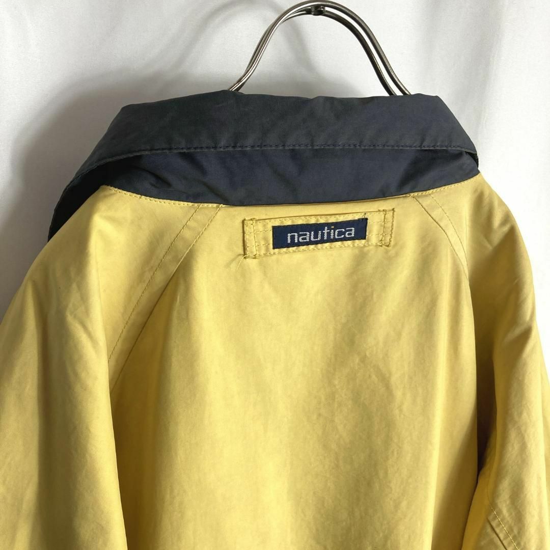NAUTICA(ノーティカ)の90s古着ノーティカ セーリングジャケット ダブルジップ アーム刺繍ロゴ黄色XL メンズのジャケット/アウター(マウンテンパーカー)の商品写真