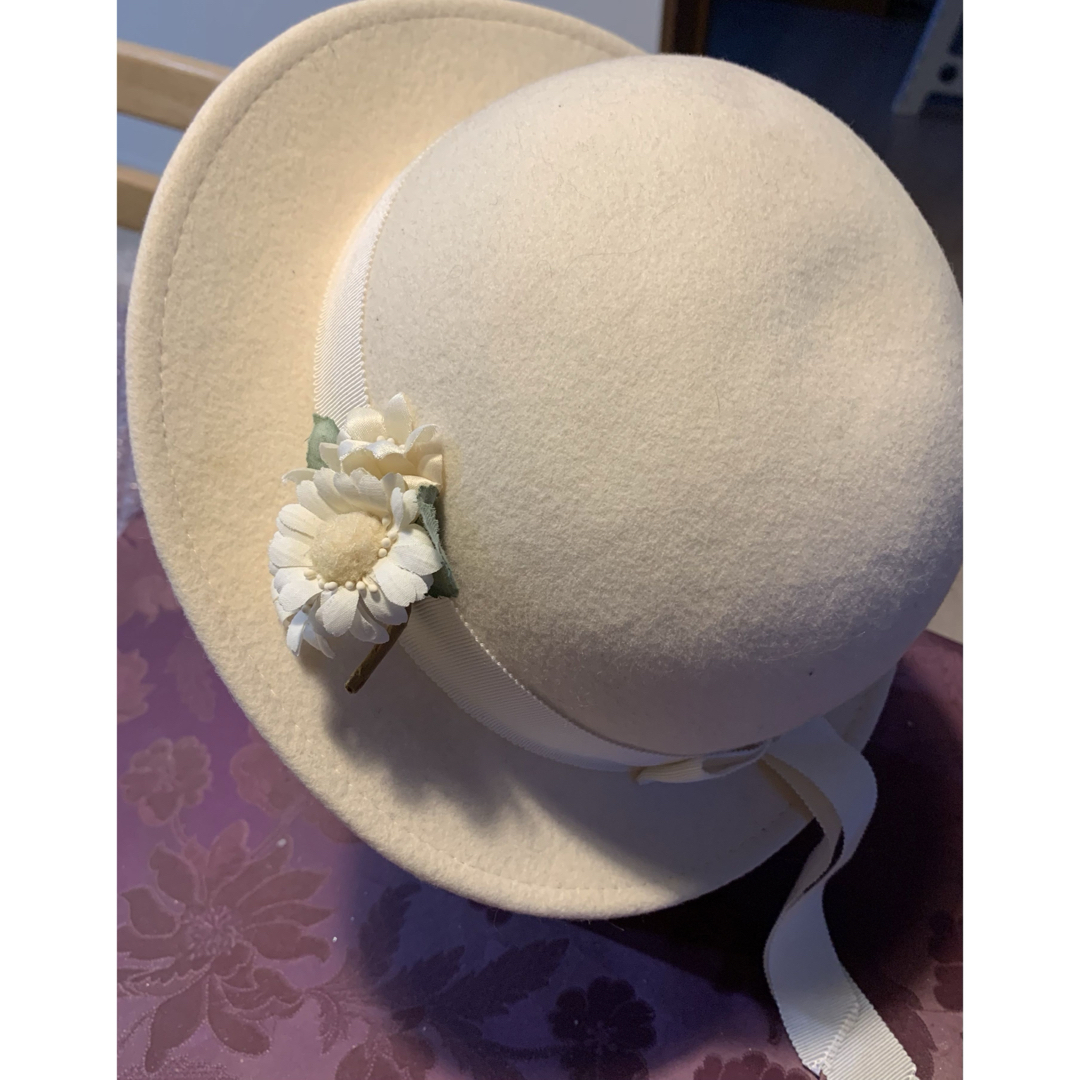 女児　フォーマル　帽子　54cm 白　ホワイト キッズ/ベビー/マタニティのこども用ファッション小物(帽子)の商品写真