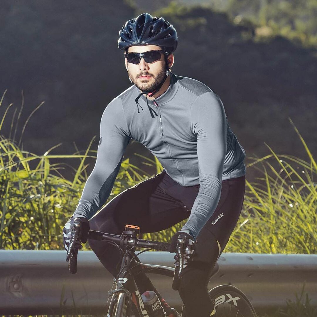 [サンティック] サイクルジャージ 長袖 メンズ 春秋用 サイクルウェア 自転車 スポーツ/アウトドアの自転車(ウエア)の商品写真