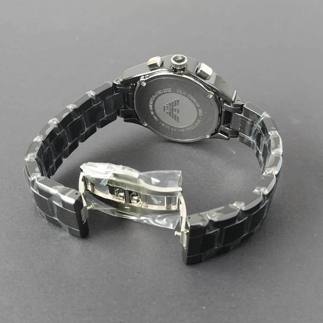 Emporio Armani(エンポリオアルマーニ)のレディース腕時計ブラック新品エンポリオアルマーニ美しいセラミック黒クロノクォーツ レディースのファッション小物(腕時計)の商品写真