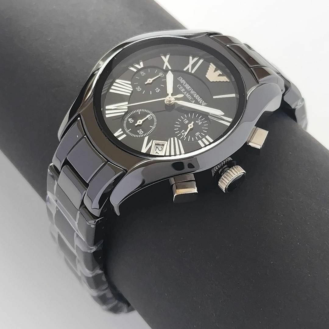 Emporio Armani(エンポリオアルマーニ)のレディース腕時計ブラック新品エンポリオアルマーニ美しいセラミック黒クロノクォーツ レディースのファッション小物(腕時計)の商品写真