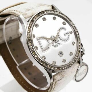 ドルチェアンドガッバーナ(DOLCE&GABBANA)の《人気》Dolce & Gabbana 腕時計 ホワイトシルバー デイト ロゴo(腕時計)