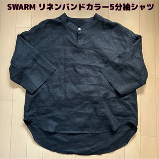 nest Robe - SWARM(スワーム)リネンバンドカラー5分袖シャツ