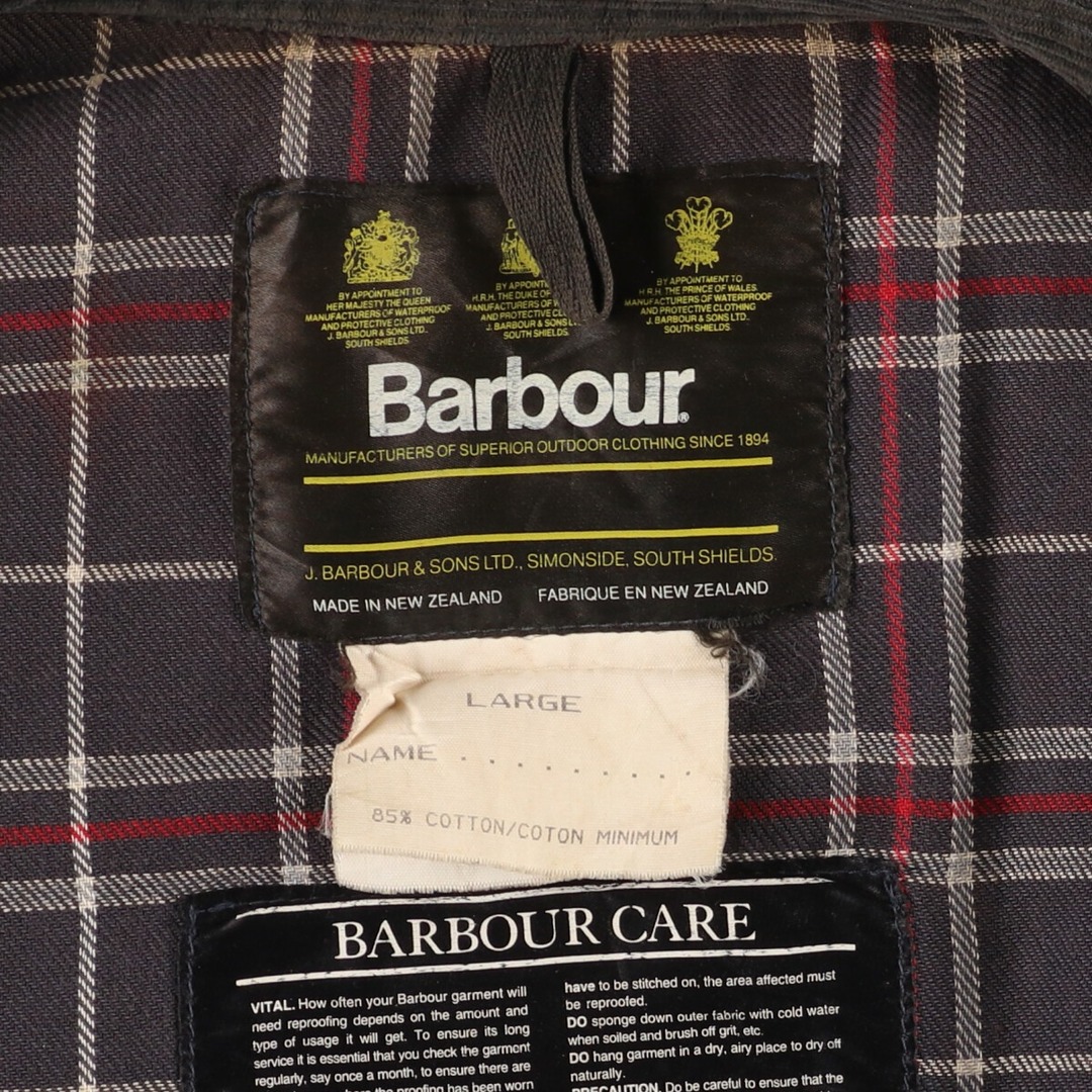 Barbour(バーブァー)の古着 80~90年代 バブアー Barbour A225 WESTMORLAND 旧3ワラント ワックスコットン オイルドベスト メンズL ヴィンテージ /eaa420744 メンズのトップス(ベスト)の商品写真