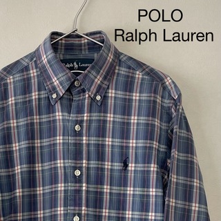 ラルフローレン(Ralph Lauren)の古着90s POLO Ralph Lauren 長袖BDシャツ マドラスチェック(シャツ)