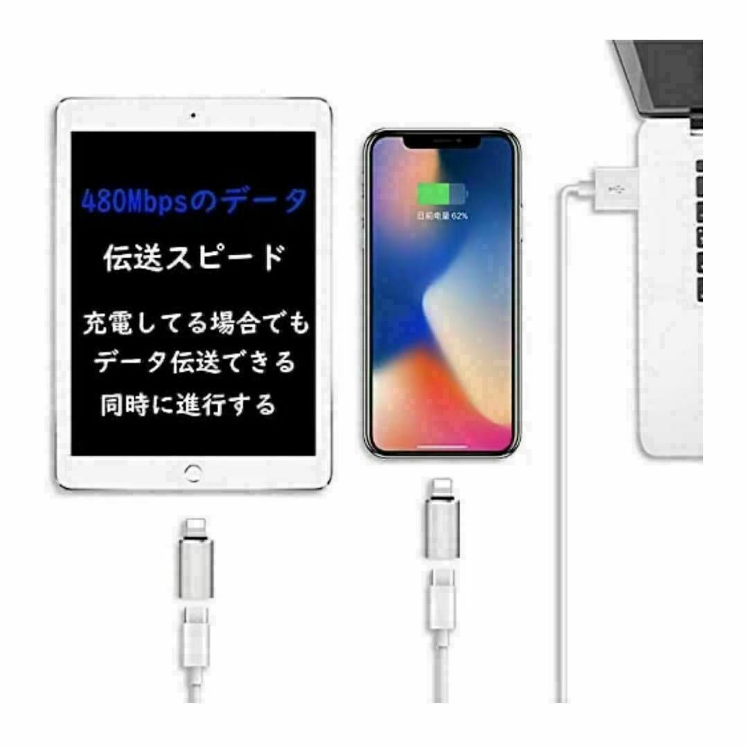 タイプC TO ライトニング 変換コネクタ　変換アダプタ 　2個セット スマホ/家電/カメラのスマホアクセサリー(その他)の商品写真