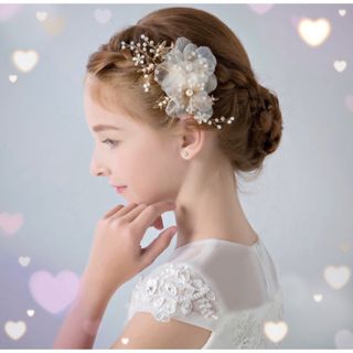 ヘッドドレス ヘアクリップ 花 ヘアアクセサリー おしゃれ 発表会 卒業 (バレッタ/ヘアクリップ)