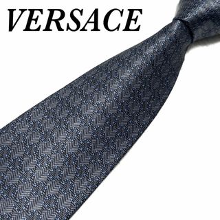 ヴェルサーチ(VERSACE)の【美品】 ヴェルサーチ ネクタイ メデューサ 幾何学模様 シルク 高級(ネクタイ)