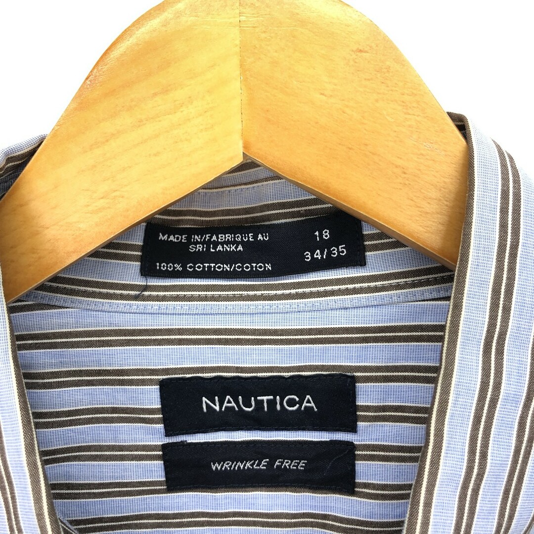 NAUTICA(ノーティカ)の古着 00年代 ノーティカ NAUTICA 長袖 ボタンダウンストライプシャツ スリランカ製 18 34/eaa424265 メンズのトップス(シャツ)の商品写真