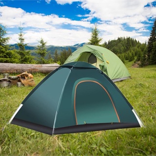ワンタッチテント 折りたたみテント2〜3人用 組立簡単　キャンプ　旅行　深緑(テント/タープ)