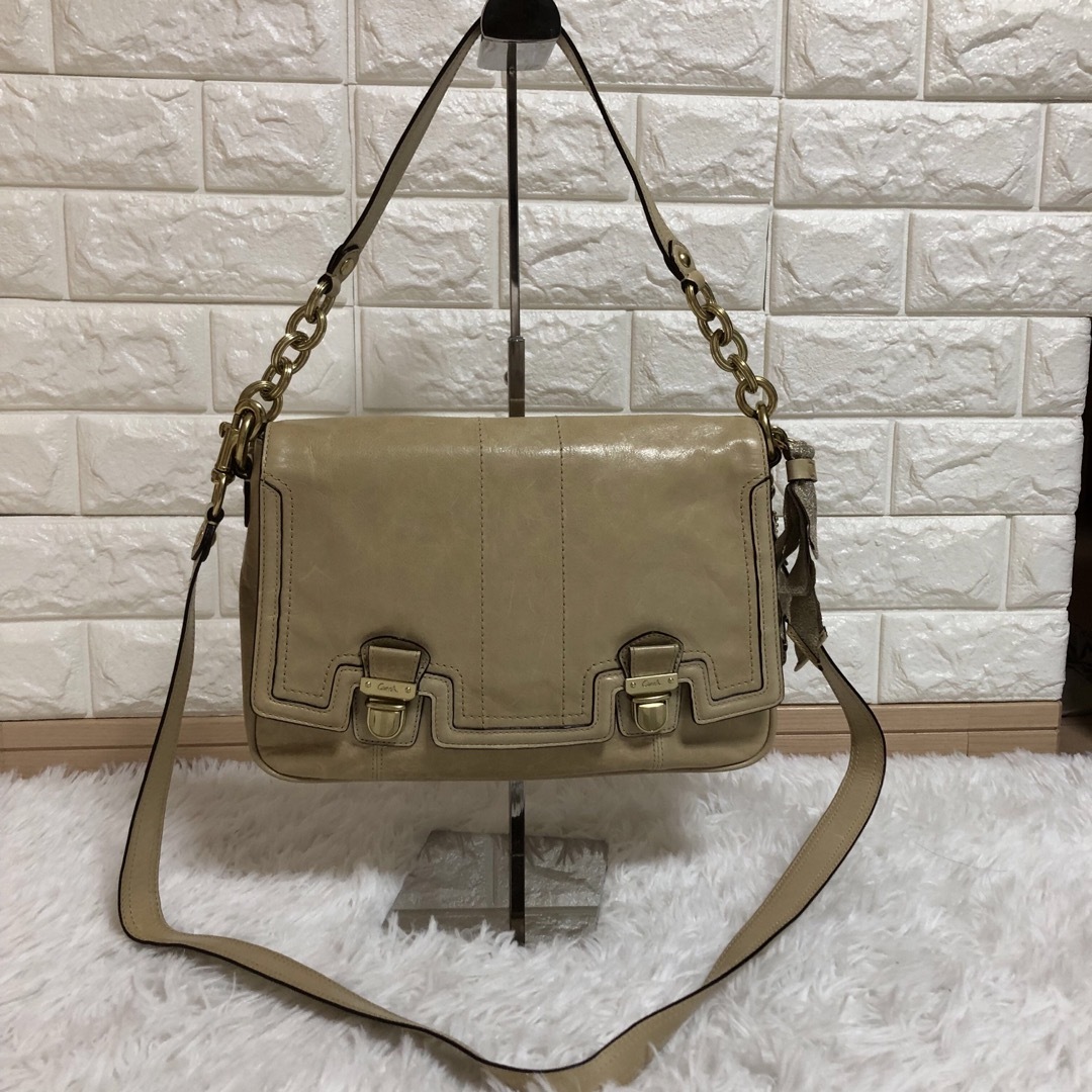 【特別送料無料！】 ☆稀少！☆COACH コーチ☆ポピーレザープッシュロック バッグ
