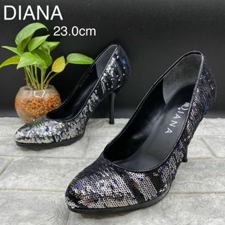 ダイアナ(DIANA)の★美品 DIANA ダイアナ パンプス スパンコール レザー ハイヒール 23(ハイヒール/パンプス)