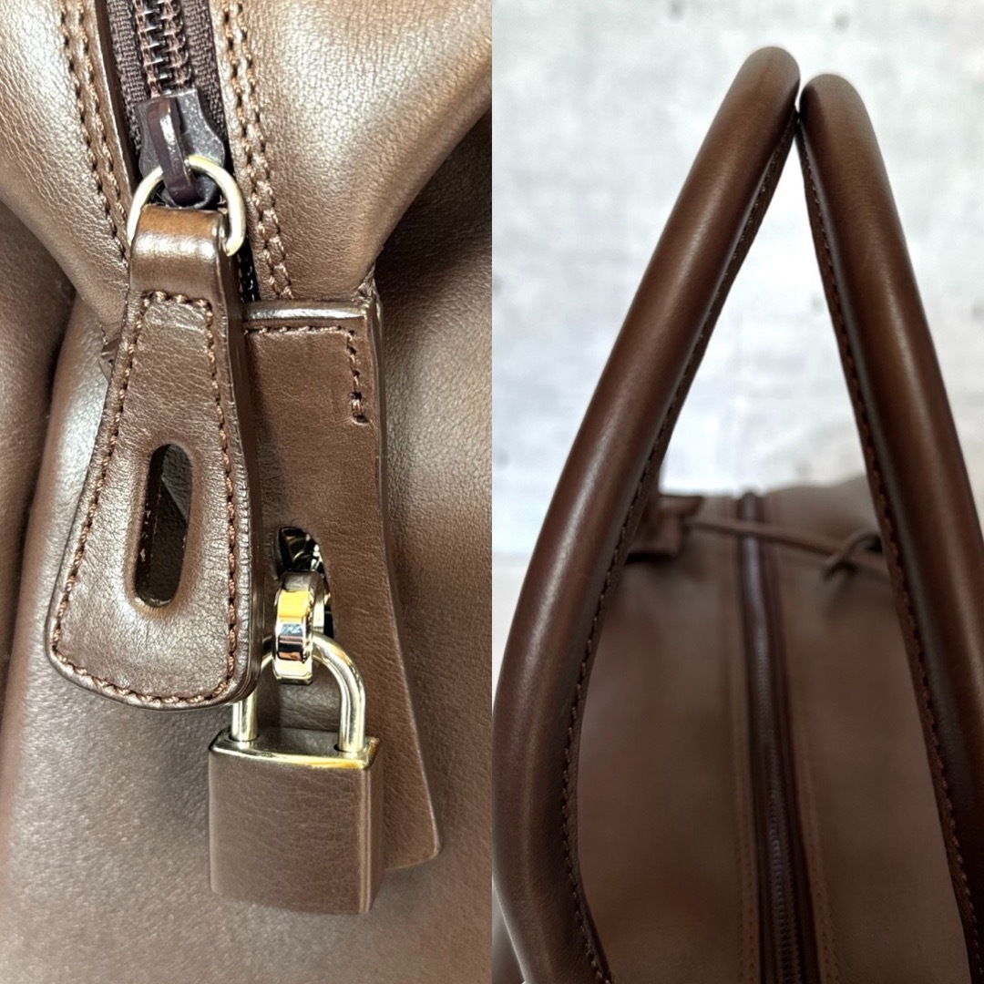 良品 WAKO×MAURO GOVERNA ブラウン カーフレザーボストンバッグ 良品 WAKO×MAURO GOVERNA ブラウン カーフレザーボストンバッグ
