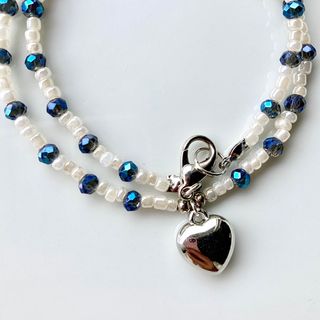 beads necklace＊silver heart(ネックレス)