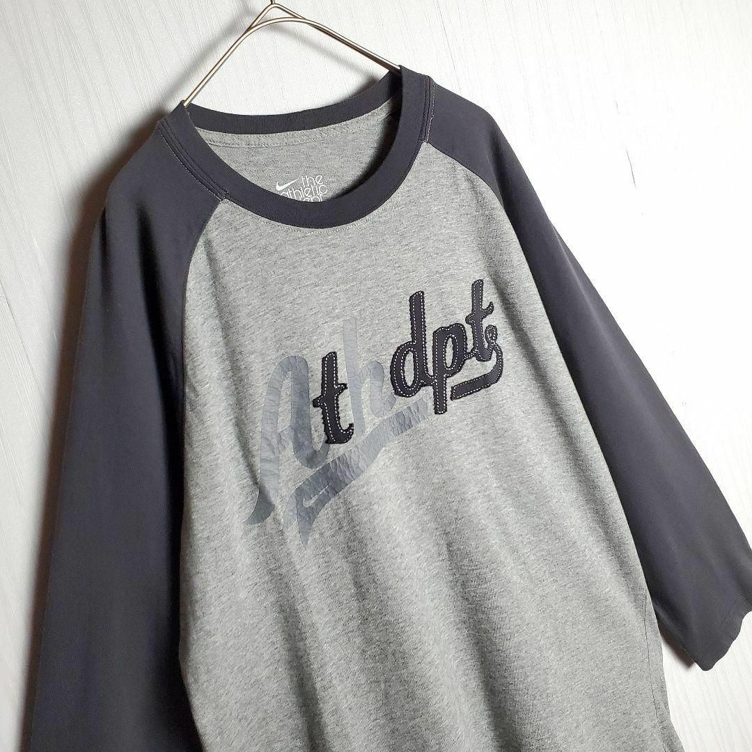 VINTAGE(ヴィンテージ)のラグランTシャツ グレー 灰 英字プリント ワンカラー 7分袖 ゆるだぼ 古着 メンズのトップス(Tシャツ/カットソー(七分/長袖))の商品写真