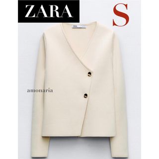 ZARA - 【新品】ZARA フィットニットジャケット ニットカーディガン