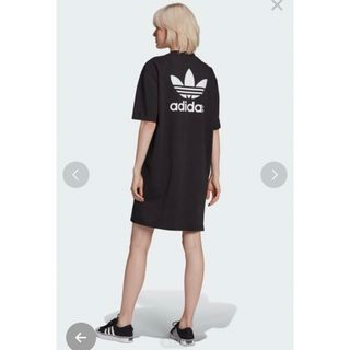 アディダス(adidas)のadidas originals ワンピース ミニワンピース ロゴワンピース(ひざ丈ワンピース)