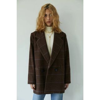 マウジー(moussy)のmoussy〜CHECK MIDDLE JACKET ブラウン サイズ1(テーラードジャケット)