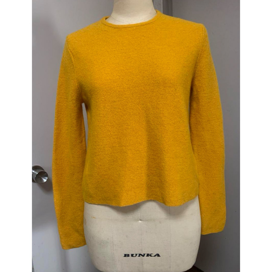 UNIQLO(ユニクロ)のユニクロユー毛100%セーターXLウール黄色イエロー レディースのトップス(ニット/セーター)の商品写真