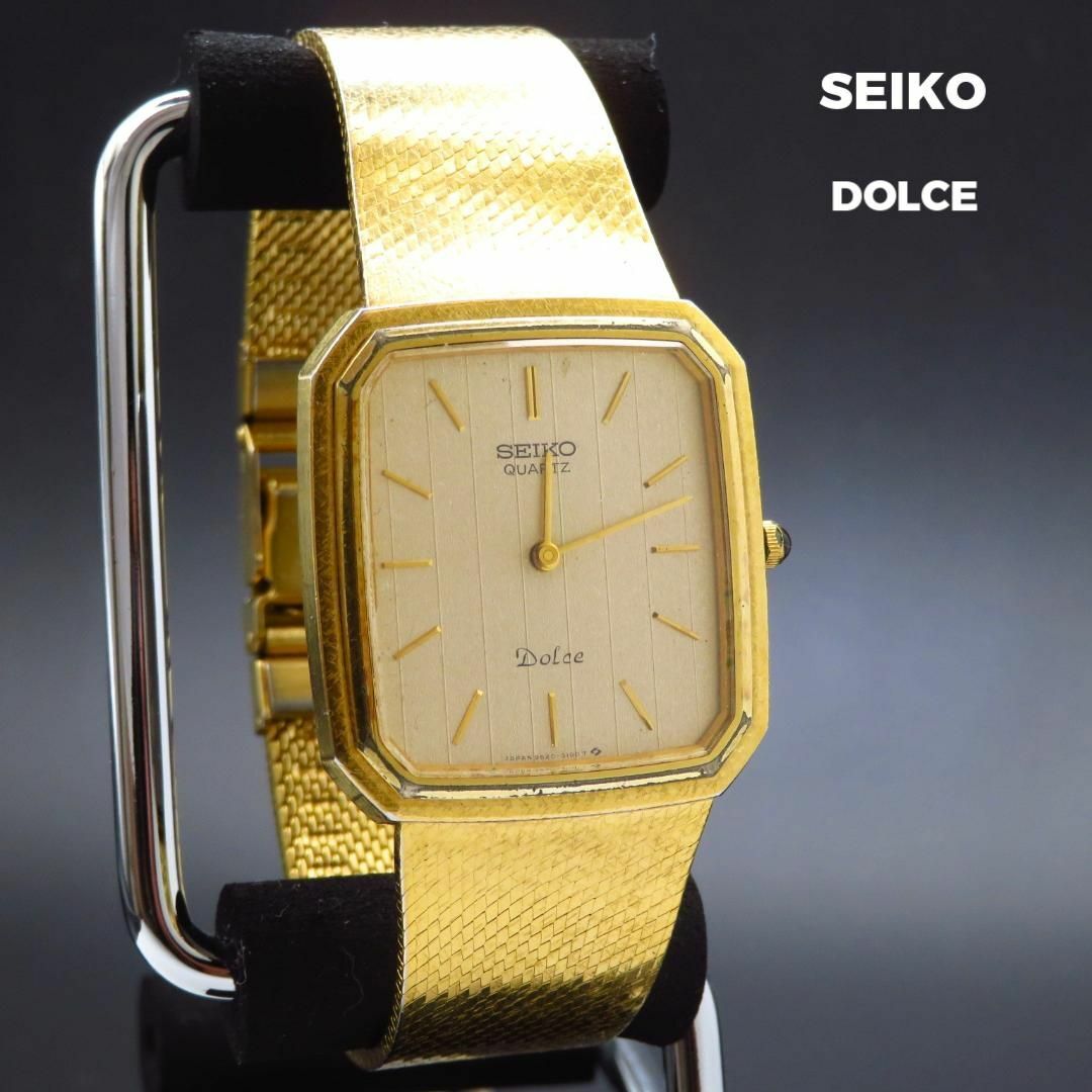 SEIKO(セイコー)のSEIKO DOLCE 腕時計 ゴールド ビンテージ レクタンギュラー メンズの時計(腕時計(アナログ))の商品写真