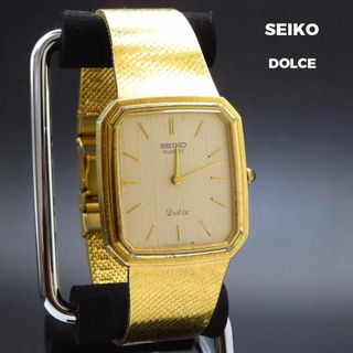 セイコー(SEIKO)のSEIKO DOLCE 腕時計 ゴールド ビンテージ レクタンギュラー(腕時計(アナログ))