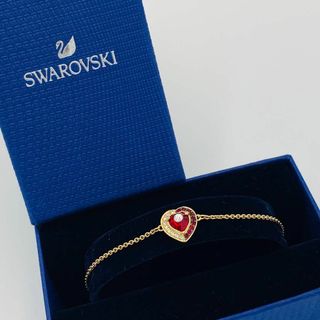 スワロフスキー(SWAROVSKI)の◎極美品 ★SWAROVSKI★ ブレスレット ハート ラインストーン ゴールド(ブレスレット/バングル)