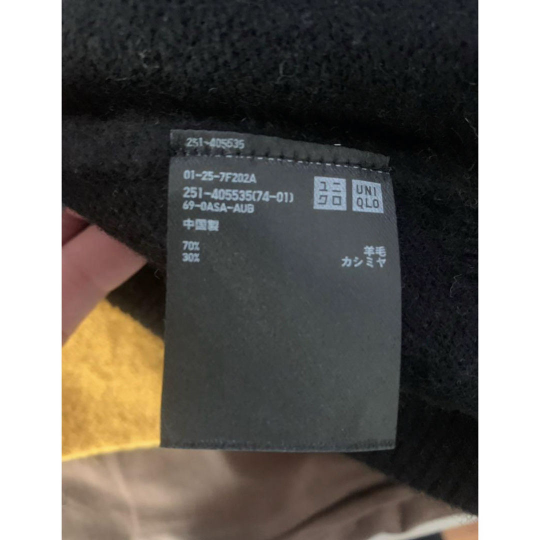 UNIQLO(ユニクロ)のユニクロユー黒セーターLサイズ羊毛70% カシミヤ30% レディースのトップス(ニット/セーター)の商品写真