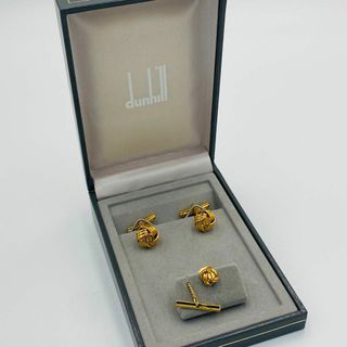 Dunhill - 美品★dunhill★ タイタック カフリンクス ロゴ カゴ ゴールド 箱付き