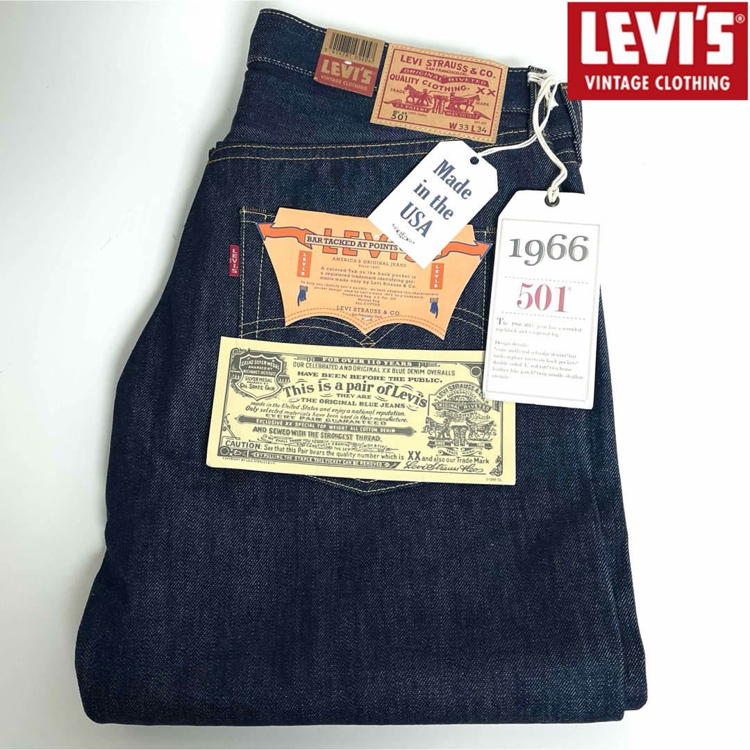 タグ付き 未使用 アメリカ製 LEVI'S 501XX 1966 W33 L34 | フリマアプリ ラクマ