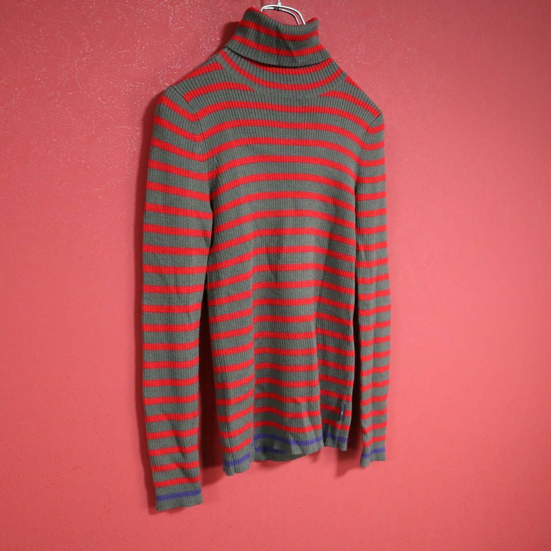 Paul Smith(ポールスミス)の【美品】Paul Smith ボーダー柄 パープルライン タートルネック ニット レディースのトップス(ニット/セーター)の商品写真