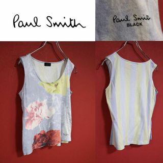 ポールスミス(Paul Smith)の【希少デザイン】Paul Smith Black フラワープリント タンクトップ(タンクトップ)