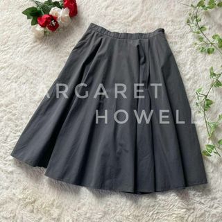 MARGARET HOWELL - マーガレットハウエル　コットンフレアスカート　グレー　日本製　※着用感あり