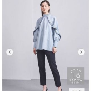 マリリンムーン(MARILYN MOON)の最終価格美品★Marilyn Moon 2way tuck frillブラウス　(シャツ/ブラウス(長袖/七分))