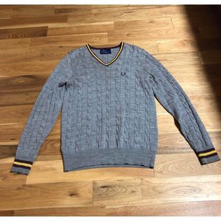 フレッドペリー(FRED PERRY)のフレッドペリー　ニット　ケーブル　グレー(ニット/セーター)