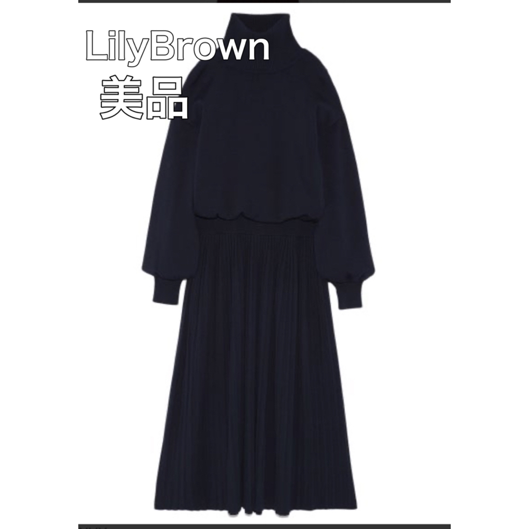 Lily Brown(リリーブラウン)の美品❗️即日発送❗️プリーツニットワンピースLilyBrownリリーブラウン レディースのワンピース(ロングワンピース/マキシワンピース)の商品写真