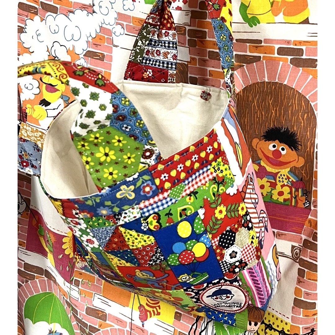 ハンドメイド☆ビンテージレトロパッチワークバック ハンドメイドのファッション小物(バッグ)の商品写真