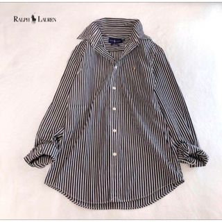 ポロラルフローレン(POLO RALPH LAUREN)の美品　RALPH LAUREN ラルフローレン　ストライプ　シャツ　ボタンダウン(シャツ/ブラウス(長袖/七分))