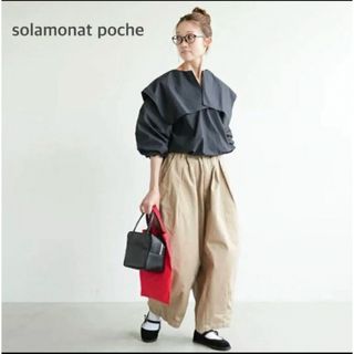 ネストローブ(nest Robe)の美品　solamonat poche ソラモナ　2way ビッグカラー　ブラウス(シャツ/ブラウス(長袖/七分))