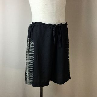 ★used★タイダイエスニックサルエル風ショートタイパンツ★黒★(サルエルパンツ)