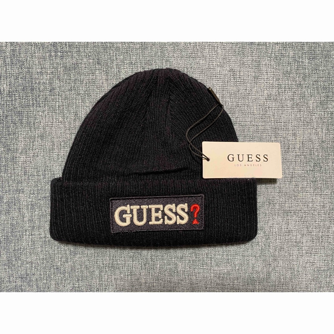 GUESS - 【未使用品】GUESS ニット帽 ビッグロゴ文字 ネイビーの通販