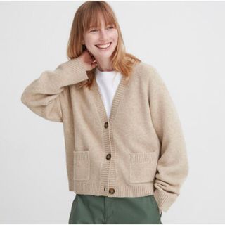 ユニクロ(UNIQLO)の新品  スフレヤーンショートカーディガントップス  XL(カーディガン)