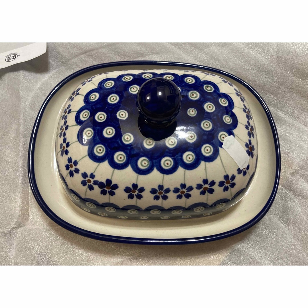 Polish Pottery(ポーリッシュポタリー)の新品未使用　ポーリッシュポタリ— バターケース ポーランド ボレスワヴィエツ社製 インテリア/住まい/日用品のキッチン/食器(食器)の商品写真