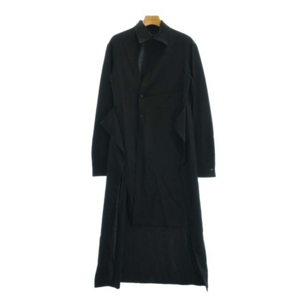 Yohji Yamamoto(ヨウジヤマモト)のYOHJI YAMAMOTO ヨウジヤマモト シャツワンピース 2(S位) 黒 【古着】【中古】 レディースのワンピース(その他)の商品写真