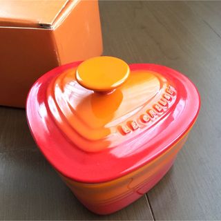 ルクルーゼ(LE CREUSET)の【新品·未使用】ル・クルーゼ ラムカン・ダムール(S・フタ付き) オレンジ(食器)