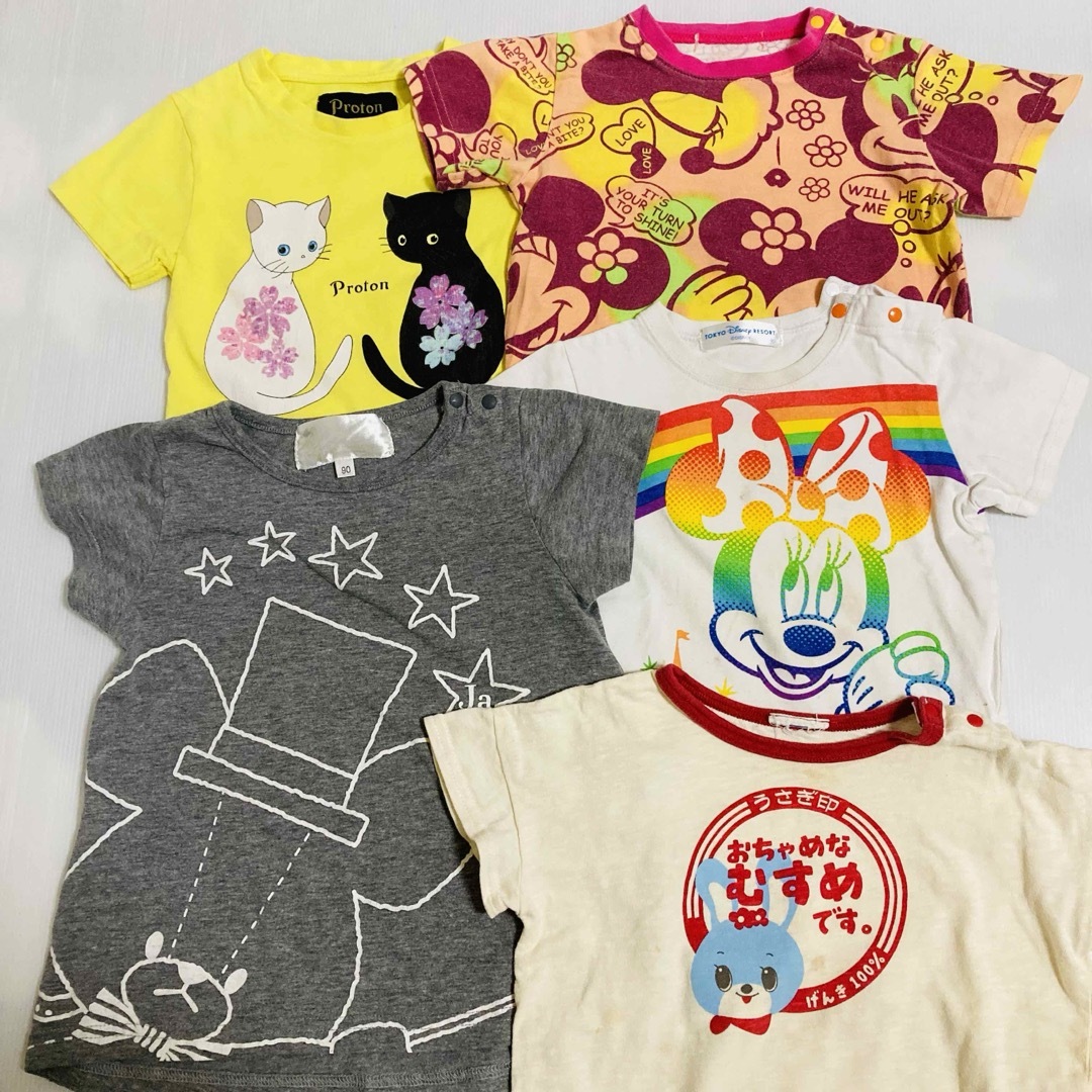 Disney(ディズニー)の【最安値5点セット・まとめ売り】花柄　半袖Tシャツ　トップス　女の子　90サイズ キッズ/ベビー/マタニティのキッズ服女の子用(90cm~)(Tシャツ/カットソー)の商品写真