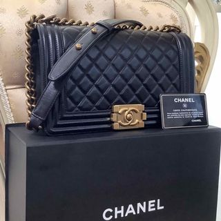 美品CHANEL ボーイシャネル　ゴールドチェーン　ゴールド金具(ショルダーバッグ)